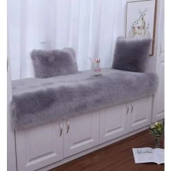 BEARSU Housse De Coussin Gris Fausse Fourrure Deluxe Décoratif Canapé Chambre Lit Super Doux Peluche Mongolie Taie D'oreiller La Tente De Siège De Voiture De Sofa 50X50cm Lot De 1 -France Coussin et housse de coussin Soldes Boutique 25540208 4