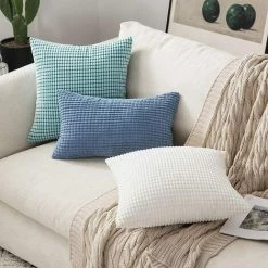 BEARSU Lot De 2 Décoratif Housse De Coussin Douce Taie D'oreiller Deco Moderne Pour Salon Décoration Canapé Chambre 45 X 45 Cm -France Coussin et housse de coussin Soldes Boutique 25540217 5