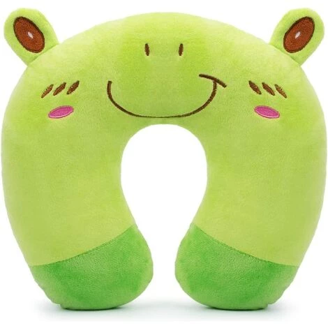 BEARSU Coussin De Voyage Enfant En PP Coton Oreiller De Voyage Peluche Tête/Cou Support Parfait Avion Voiture TGV Domicile - Grenouille Verte 1 BEARSU Coussin De Voyage Enfant En PP Coton Oreiller De Voyage Peluche Tête/Cou Support Parfait Avion Voiture TGV Domicile - Grenouille Verte