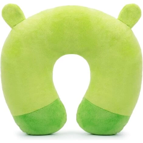 BEARSU Coussin De Voyage Enfant En PP Coton Oreiller De Voyage Peluche Tête/Cou Support Parfait Avion Voiture TGV Domicile - Grenouille Verte 2 BEARSU Coussin De Voyage Enfant En PP Coton Oreiller De Voyage Peluche Tête/Cou Support Parfait Avion Voiture TGV Domicile - Grenouille Verte – Image 2