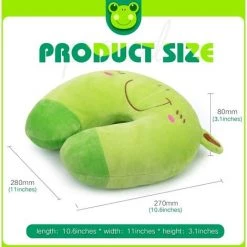 BEARSU Coussin De Voyage Enfant En PP Coton Oreiller De Voyage Peluche Tête/Cou Support Parfait Avion Voiture TGV Domicile - Grenouille Verte 7 BEARSU Coussin De Voyage Enfant En PP Coton Oreiller De Voyage Peluche Tête/Cou Support Parfait Avion Voiture TGV Domicile - Grenouille Verte -France Coussin et housse de coussin Soldes Boutique 25540335 3