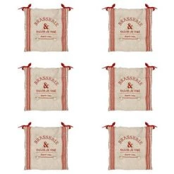 Lot De 6 Galettes De Chaises Bistrot Rouge Atmosphera