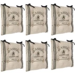 Lot De 6 Galettes De Chaises Bistrot Gris Atmosphera