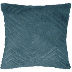 HOMEMAISON Coussin Déhoussable Effet Fourrure Bleu Canard 45 X 45 Cm - Bleu Canard
