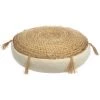 HOMEMAISON Coussin De Sol En Jute Et Pompons Beige Ø 38 X 38 Cm