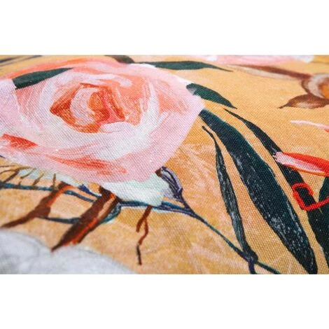 RIDEAUDISCOUNT Housse De Coussin 100% Coton 45 X 45 Cm Déhoussable Passepoil Imprimé Double Face Motif Floral Jaune - Jaune 3 RIDEAUDISCOUNT Housse De Coussin 100% Coton 45 X 45 Cm Déhoussable Passepoil Imprimé Double Face Motif Floral Jaune - Jaune – Image 3