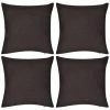 TRUE DEAL 4 Housses De Coussin En Coton 50 X 50 Cm Marron