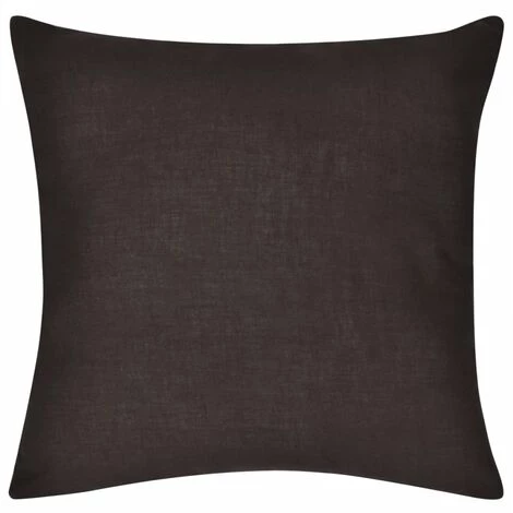 TRUE DEAL Housse De Coussin En Coton 4 Pcs 80 X 80 Cm Marron 2 TRUE DEAL Housse De Coussin En Coton 4 Pcs 80 X 80 Cm Marron – Image 2