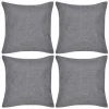 TRUE DEAL Housses De Coussin 4 Pcs Anthracite Aspect De Lin 80 X 80 Cm