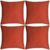 TRUE DEAL Housse De Coussin 4 Pièces Aspect De Lin Terre Cuite 80 X 80 Cm