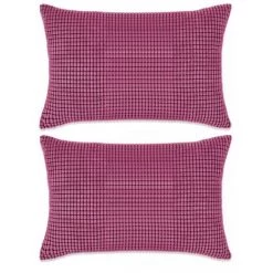 TRUE DEAL Jeu De Coussin 2 Pcs Velours 40 X 60 Cm Rose
