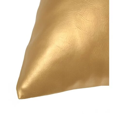 TRUE DEAL Jeu De Coussin 2 Pcs PU 60 X 60 Cm Doré 3 TRUE DEAL Jeu De Coussin 2 Pcs PU 60 X 60 Cm Doré – Image 3