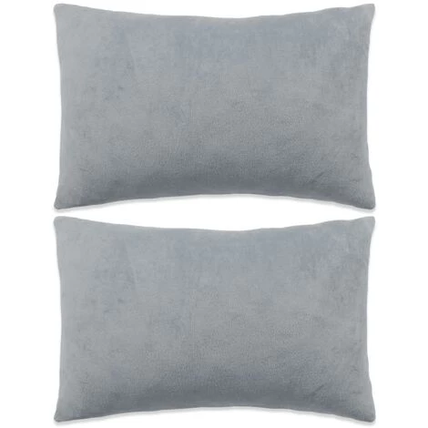 TRUE DEAL Jeu De Coussin 2 Pcs Velours 40 X 60 Cm Gris 1 TRUE DEAL Jeu De Coussin 2 Pcs Velours 40 X 60 Cm Gris