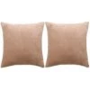 TRUE DEAL Jeu De Coussin 2 Pcs Velours 45 X 45 Cm Beige