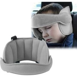 BEARSU Bébé Support De Tête De Voiture,Siège De Sécurité De Voiture,Réglable Tête Fixation Holder Pour Enfants,Support De Tête Enfant Voiture,Appui Tete Siege Auto,Protéger Cou/Epaules,Gris