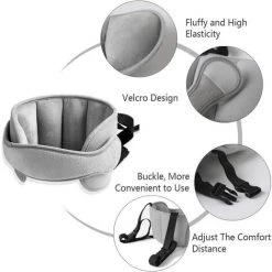 BEARSU Bébé Support De Tête De Voiture,Siège De Sécurité De Voiture,Réglable Tête Fixation Holder Pour Enfants,Support De Tête Enfant Voiture,Appui Tete Siege Auto,Protéger Cou/Epaules,Gris -France Coussin et housse de coussin Soldes Boutique 26258977 3