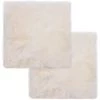 TRUE DEAL Coussins De Chaise 2 Pcs Blanc 40x40cm Peau De Mouton Véritable