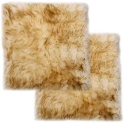 TRUE DEAL Coussins De Chaise 2 Pcs Mélange De Marron Mouton Véritable