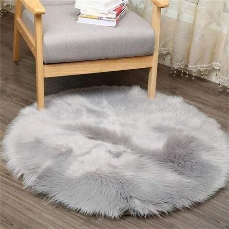 BEARSU Peau De Mouton Synthétique,Cozy Sensation Comme Véritable Laine Tapis En Fourrure Synthétique, Man-Made Laine Tapis De Canapé Coussin (60x60cm, Gris) 3 BEARSU Peau De Mouton Synthétique,Cozy Sensation Comme Véritable Laine Tapis En Fourrure Synthétique, Man-Made Laine Tapis De Canapé Coussin (60x60cm, Gris) – Image 3