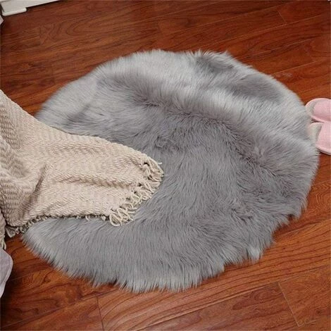 BEARSU Peau De Mouton Synthétique,Cozy Sensation Comme Véritable Laine Tapis En Fourrure Synthétique, Man-Made Laine Tapis De Canapé Coussin (60x60cm, Gris) 4 BEARSU Peau De Mouton Synthétique,Cozy Sensation Comme Véritable Laine Tapis En Fourrure Synthétique, Man-Made Laine Tapis De Canapé Coussin (60x60cm, Gris) – Image 4