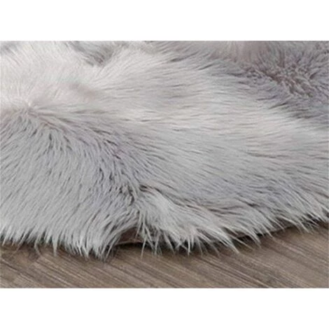 BEARSU Peau De Mouton Synthétique,Cozy Sensation Comme Véritable Laine Tapis En Fourrure Synthétique, Man-Made Laine Tapis De Canapé Coussin (60x60cm, Gris) 5 BEARSU Peau De Mouton Synthétique,Cozy Sensation Comme Véritable Laine Tapis En Fourrure Synthétique, Man-Made Laine Tapis De Canapé Coussin (60x60cm, Gris) – Image 5
