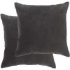 DéCOSHOP26 Lot De 2 Coussins En Velours De Coton 100 % 45 X 45 Cm Anthracite - Noir