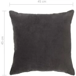 DéCOSHOP26 Lot De 2 Coussins En Velours De Coton 100 % 45 X 45 Cm Anthracite - Noir -France Coussin et housse de coussin Soldes Boutique 26630154 5