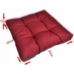 DéCOSHOP26 Coussin De Chaise Intérieur Ou Extérieur 60x60x10 Cm Rouge Bordeaux - Or -France Coussin et housse de coussin Soldes Boutique 26779315 3