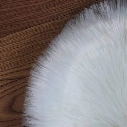LONGZIMING Coussin De Siège Rond Artificiel, Peau De Mouton En Fourrure De Haute Qualité, Housse De Chaise De Chambre En Peluche, 14 Pouces X 14 Pouces, Blanc -France Coussin et housse de coussin Soldes Boutique 27052718 5