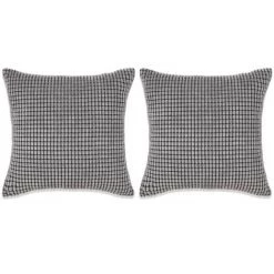 TRUE DEAL Jeu De Coussin 2 Pcs Velours 60 X 60 Cm Gris