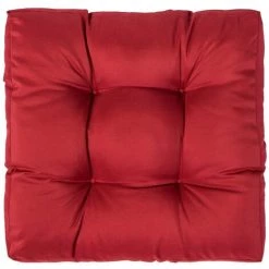 DéCOSHOP26 Coussin De Palette Coussin De Sol Rouge 58x58x10 Cm Polyester - Rougeed -France Coussin et housse de coussin Soldes Boutique 27184491 3