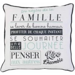 ALTOBUY FAMILY - Coussin Déhoussable 40x40cm "Belle Journée" - Blanc