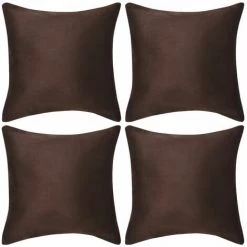 DéCOSHOP26 Lot De 4 Housses De Coussin Taies D'oreiller En Faux Daim 40x40 Cm Marron - Marron