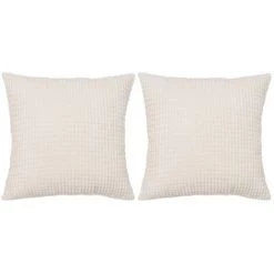 TRUE DEAL Jeu De Coussin 2 Pcs Velours 45 X 45 Cm Blanc Cassé