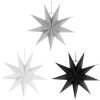 LONGZIMING 60 Cm Paper Star Decoration Set De 3 Pliantes étoiles Poinsettia Décoration (noir Et Blanc Et Gris)