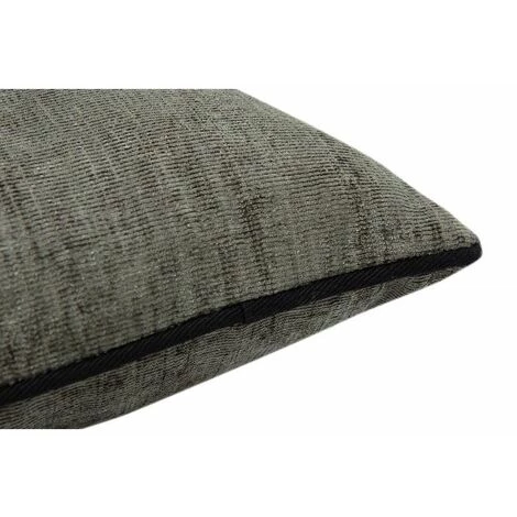 RIDEAUDISCOUNT Housse De Coussin 30 X 50 Cm Déhoussable Passepoil Noir Velours Chenillé Vert Kaki - Vert 2 RIDEAUDISCOUNT Housse De Coussin 30 X 50 Cm Déhoussable Passepoil Noir Velours Chenillé Vert Kaki - Vert – Image 2