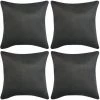 TRUE DEAL Housse De Coussin 4 Pcs 80x80 Cm Polyester Faux Daim Anthracite