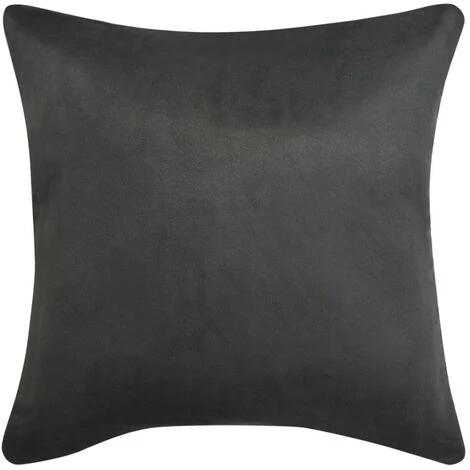 TRUE DEAL Housse De Coussin 4 Pcs 80x80 Cm Polyester Faux Daim Anthracite 2 TRUE DEAL Housse De Coussin 4 Pcs 80x80 Cm Polyester Faux Daim Anthracite – Image 2