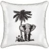 ATMOSPHERA, CRÉATEUR D'INTÉRIEUR Coussin Déhoussable Réversible 40x40 Cm Safari éléphant - Blanc