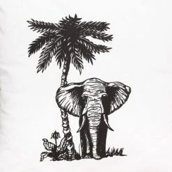 ATMOSPHERA, CRÉATEUR D'INTÉRIEUR Coussin Déhoussable Réversible 40x40 Cm Safari éléphant - Blanc -France Coussin et housse de coussin Soldes Boutique 27824755 3