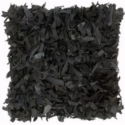 ASUPERMALL Coussins Shaggy 2 Pcs Noir 45x45 Cm Cuir Et Coton 7 ASUPERMALL Coussins Shaggy 2 Pcs Noir 45x45 Cm Cuir Et Coton -France Coussin et housse de coussin Soldes Boutique 27970275 3