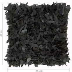 ASUPERMALL Coussins Shaggy 2 Pcs Noir 45x45 Cm Cuir Et Coton 9 ASUPERMALL Coussins Shaggy 2 Pcs Noir 45x45 Cm Cuir Et Coton -France Coussin et housse de coussin Soldes Boutique 27970275 5