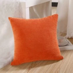 LONGZIMING Lot De 2, Housse De Coussin Carré Décoratif Doux En Velours Côtelé, Housse De Coussin, Décorations De Décoration Pour Canapé, Chaise De Lit -France Coussin et housse de coussin Soldes Boutique 27991886 3