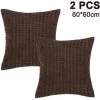 LONGZIMING Lot De 2, Housse De Coussin Carré Décoratif Doux En Velours Côtelé, Housse De Coussin, Décorations De Décoration Pour Canapé, Chaise De Lit