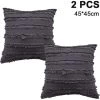 LONGZIMING Lot De 2 Housse De Coussin Décorative Avec Pompon à Franges Taie D'oreiller Super Doux Taies D'oreiller Gland Décor Housse De Coussin Pour Canapé Canapé Chambre Salon