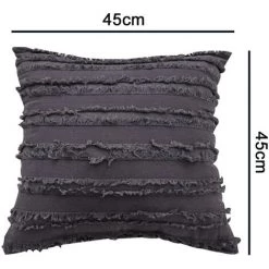 LONGZIMING Lot De 2 Housse De Coussin Décorative Avec Pompon à Franges Taie D'oreiller Super Doux Taies D'oreiller Gland Décor Housse De Coussin Pour Canapé Canapé Chambre Salon -France Coussin et housse de coussin Soldes Boutique 27992319 5