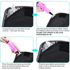 BARES Coussin Orthopédique De Siège Gonflable Pour Réduire La Douleur Causée Par Coccyx Et Hémorroïdes, Coussin De Dos Et Assise Ergonomique, Fournir Un Soutien Lombaire Pour Chaise (Gris) 45*45 9 BARES Coussin Orthopédique De Siège Gonflable Pour Réduire La Douleur Causée Par Coccyx Et Hémorroïdes, Coussin De Dos Et Assise Ergonomique, Fournir Un Soutien Lombaire Pour Chaise (Gris) 45*45 -France Coussin et housse de coussin Soldes Boutique 28092298 5