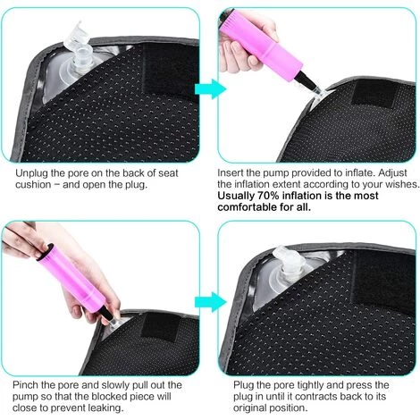 BARES Coussin Orthopédique De Siège Gonflable Pour Réduire La Douleur Causée Par Coccyx Et Hémorroïdes, Coussin De Dos Et Assise Ergonomique, Fournir Un Soutien Lombaire Pour Chaise (Gris) 45*45 5 BARES Coussin Orthopédique De Siège Gonflable Pour Réduire La Douleur Causée Par Coccyx Et Hémorroïdes, Coussin De Dos Et Assise Ergonomique, Fournir Un Soutien Lombaire Pour Chaise (Gris) 45*45 – Image 5