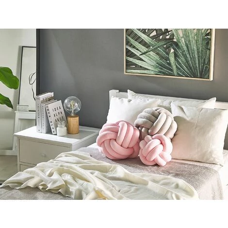 BELIANI Coussin Décoratif En Velours Rose 30x30cm - Rose 2 BELIANI Coussin Décoratif En Velours Rose 30x30cm - Rose – Image 2