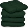 Beautissu Lot De 4 Galettes De Chaise - Coussins Matelassés Lisa Vert Foncé